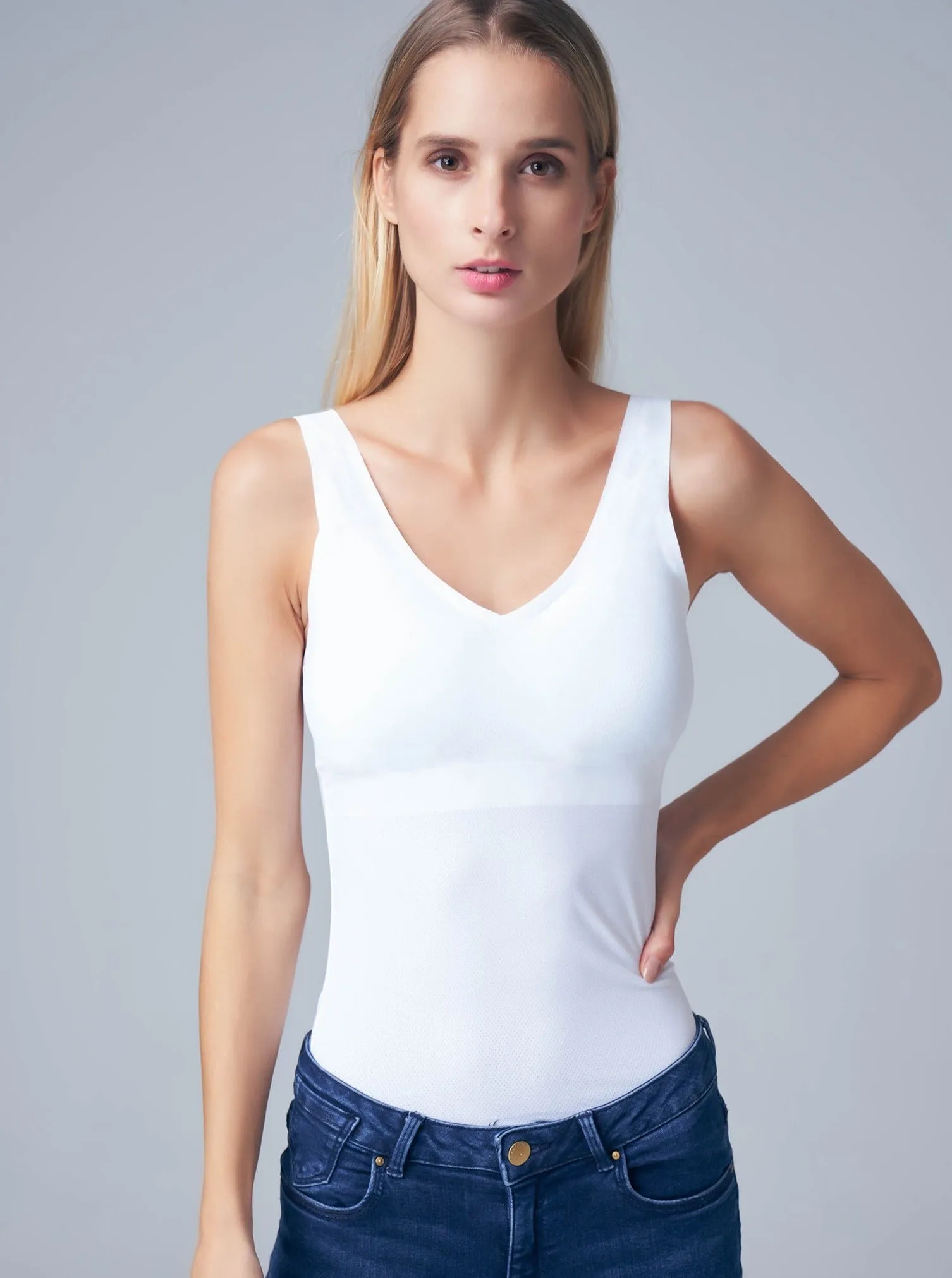 2-Pack Work Play No-Bra Required V Tank Tops