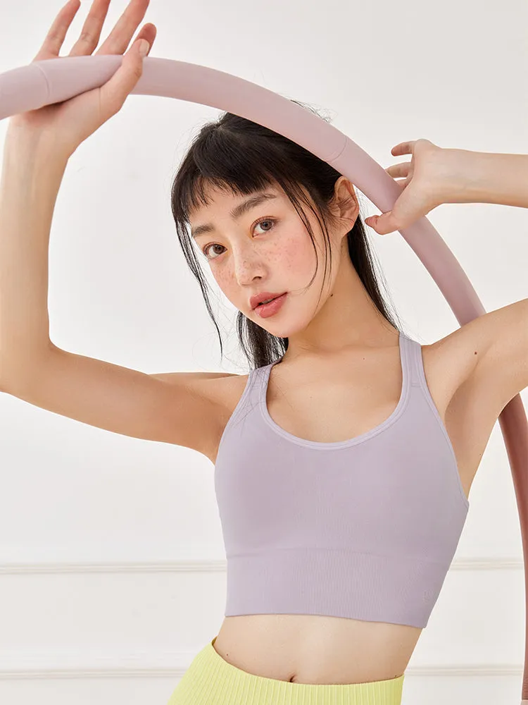 4段ホック付きクロスバックス トップス スポーツブラ