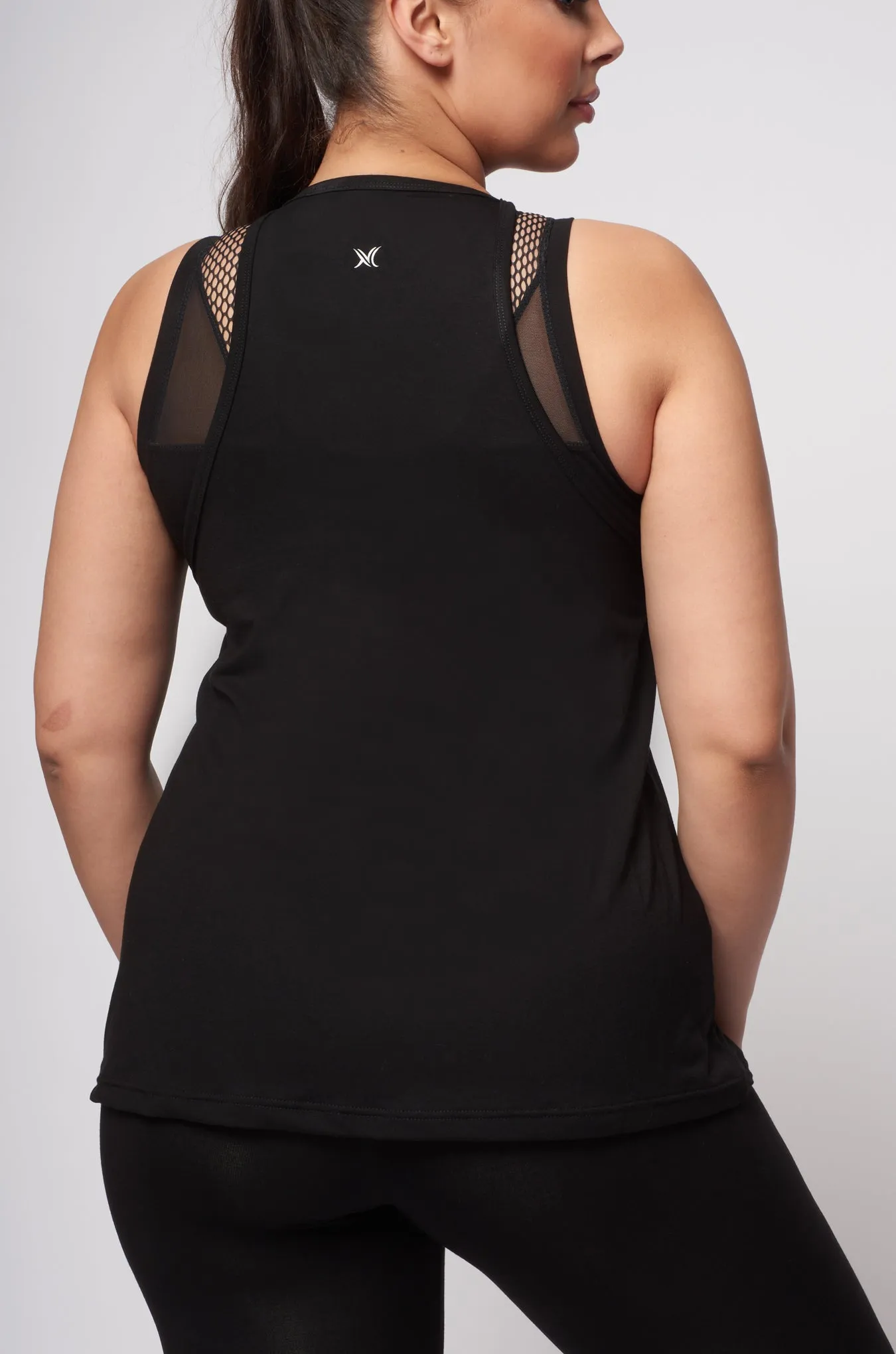 A Line Loose Vest Black