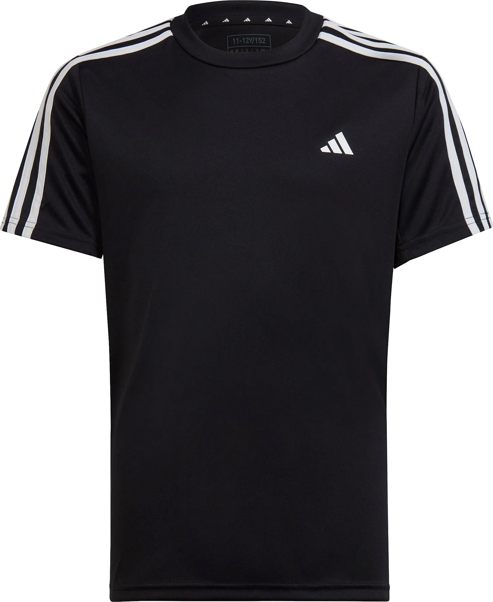 adidas Essentials AeroReady 3 Stripes Short Sleeve Junior Training Top - Black