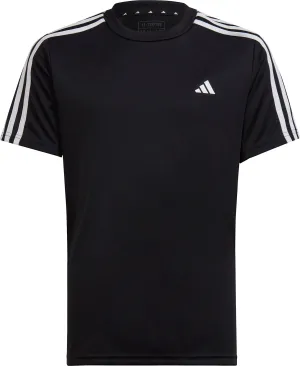 adidas Essentials AeroReady 3 Stripes Short Sleeve Junior Training Top - Black