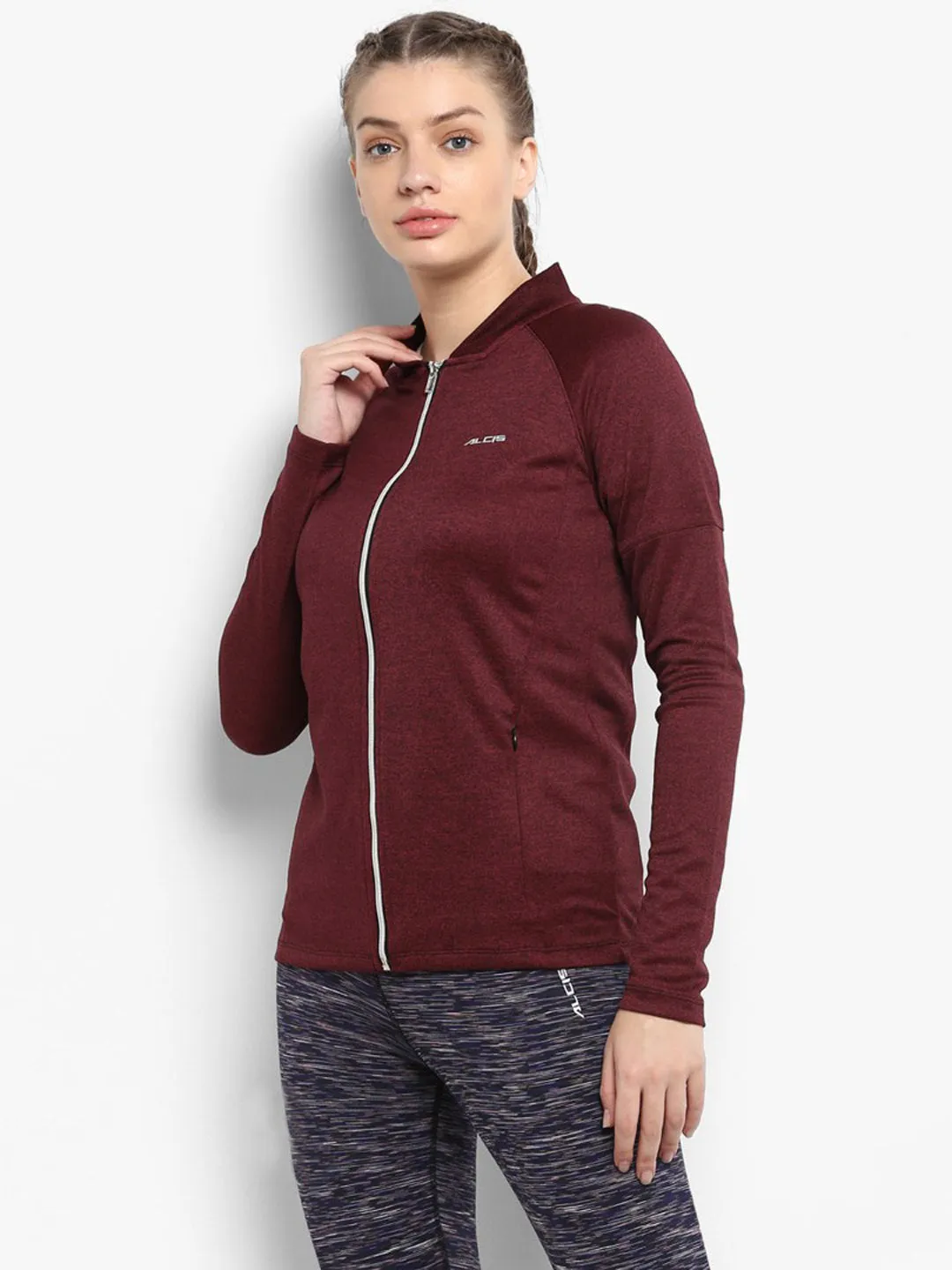 Alcis Women Maroon Solid Jackets