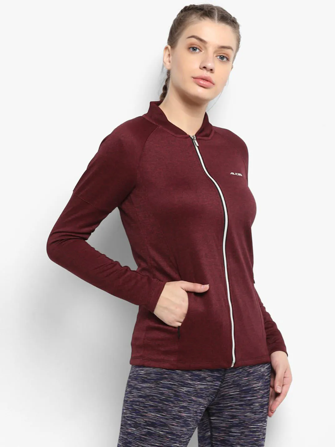Alcis Women Maroon Solid Jackets