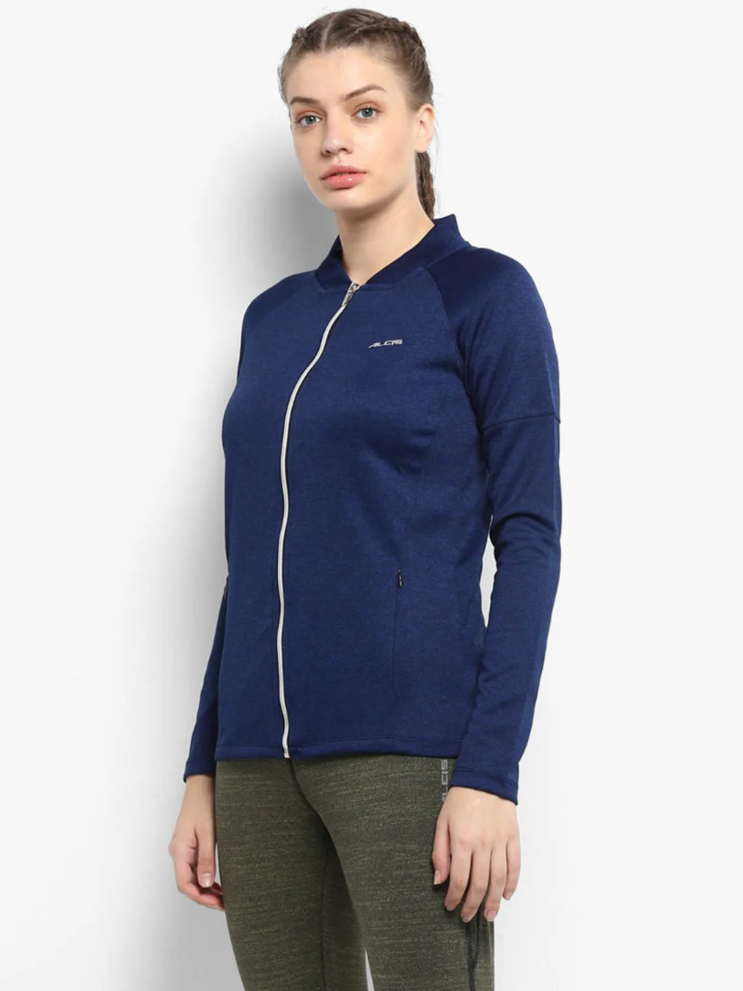 Alcis Women Navy Blue Solid Jackets