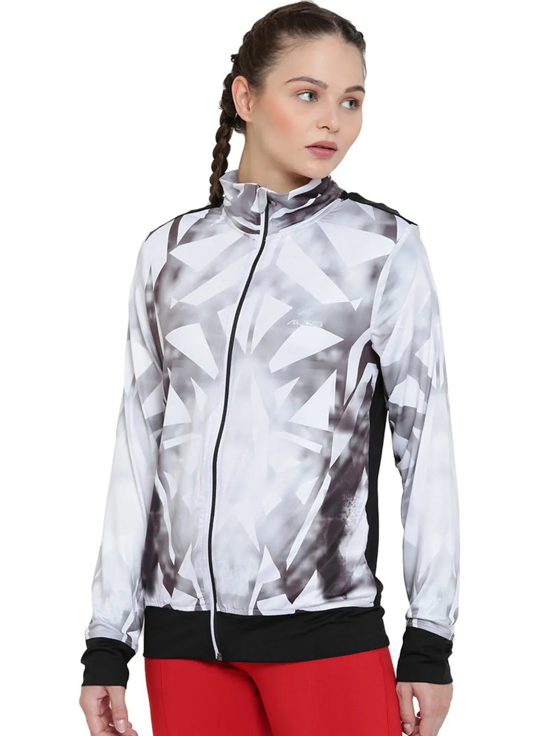 Alcis Women White Printed Sporty Jacket ALWJA157473