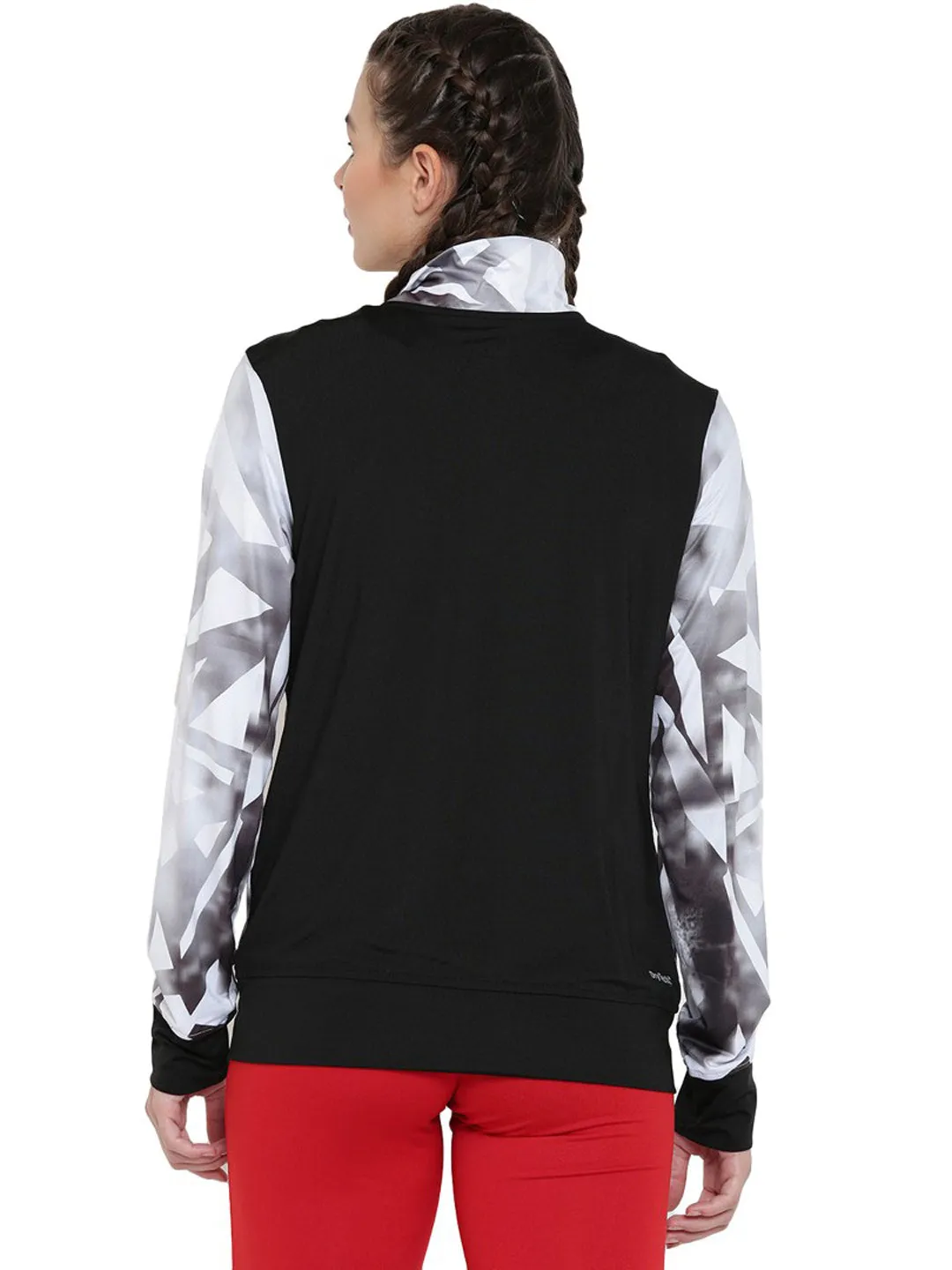Alcis Women White Printed Sporty Jacket ALWJA157473