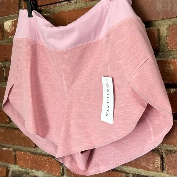 Athleta women's Run with‎ it textured 3.5&quot; shorts  pink size 1x running gym NWT