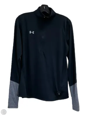 Athletic Top Long Sleeve Collar By Under Armour In Black, Size: M