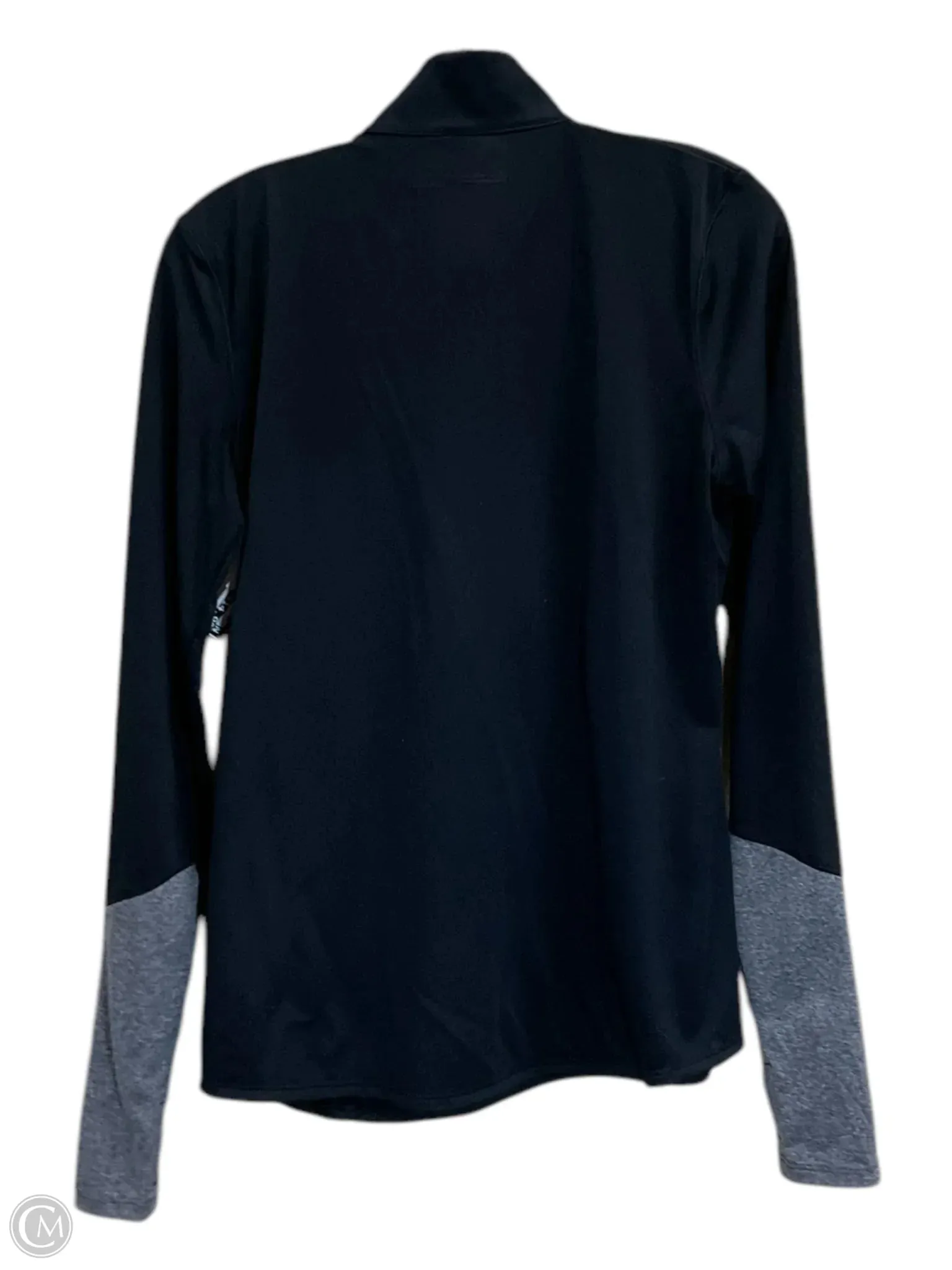 Athletic Top Long Sleeve Collar By Under Armour In Black, Size: M