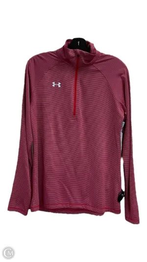 Athletic Top Long Sleeve Collar By Under Armour In Red, Size: S