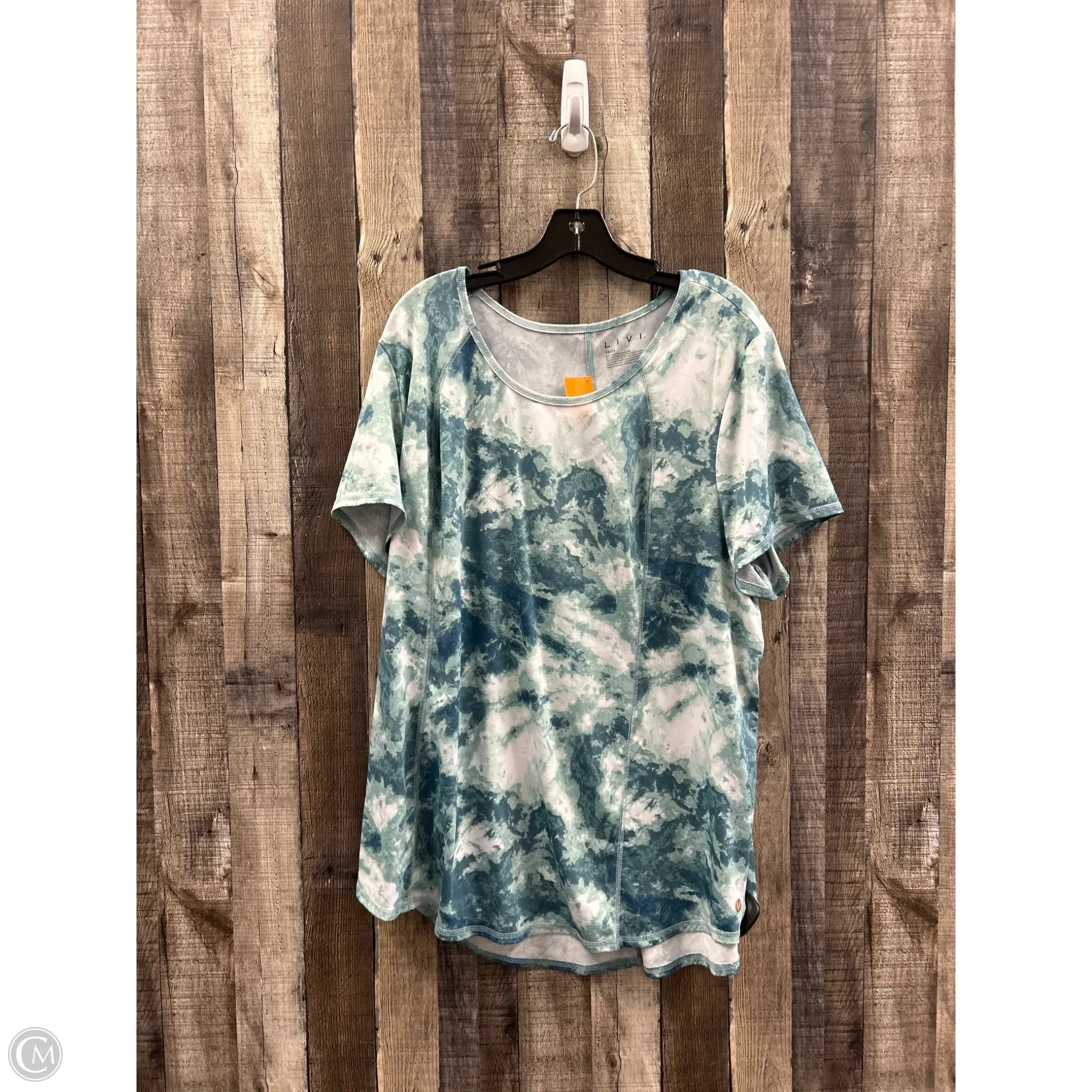 Athletic Top Short Sleeve By Livi Active In Tie Dye Print, Size: 3x