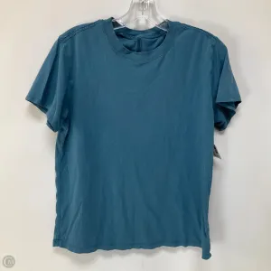 Athletic Top Short Sleeve By Lululemon In Blue, Size: 4