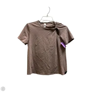 Athletic Top Short Sleeve By Lululemon In Tan, Size: Xs