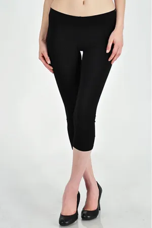Basic Capri Length Leggings in Charcoal