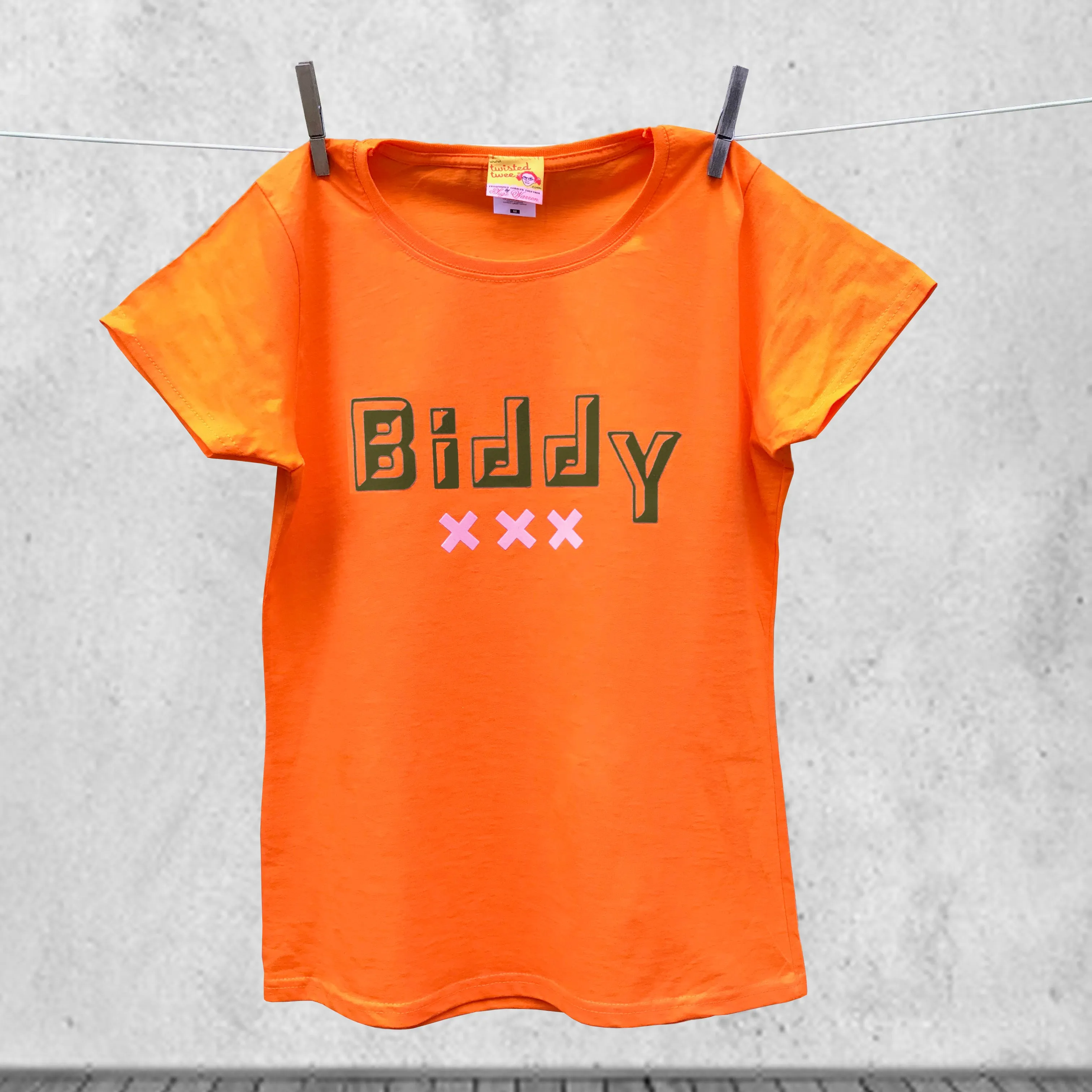 'Biddy' slogan ladies t shirt for formidable older women