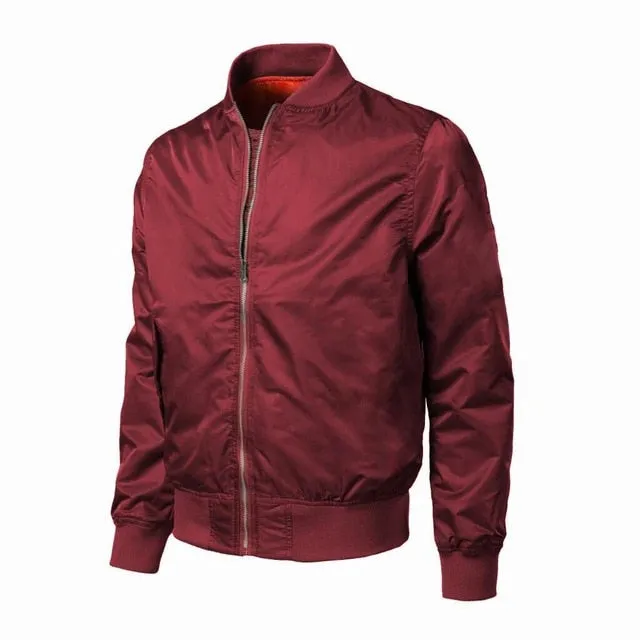 Bomber Pu Leather Jacket Men Coat