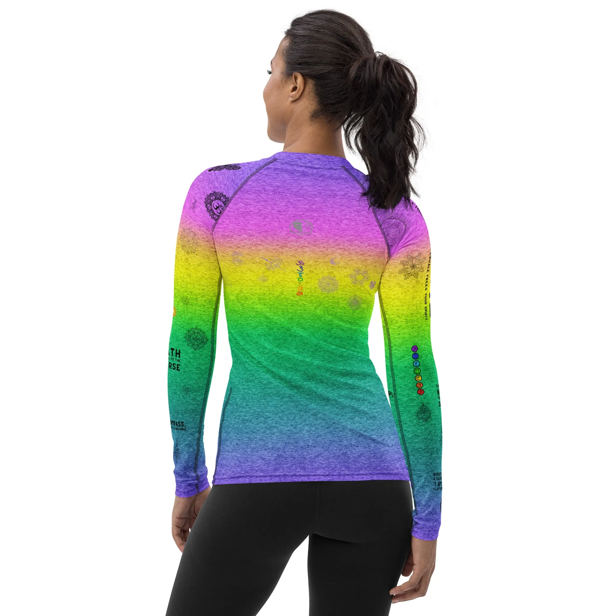 Breathe Inhale Exhale | Colorful | Women's Rash Guard