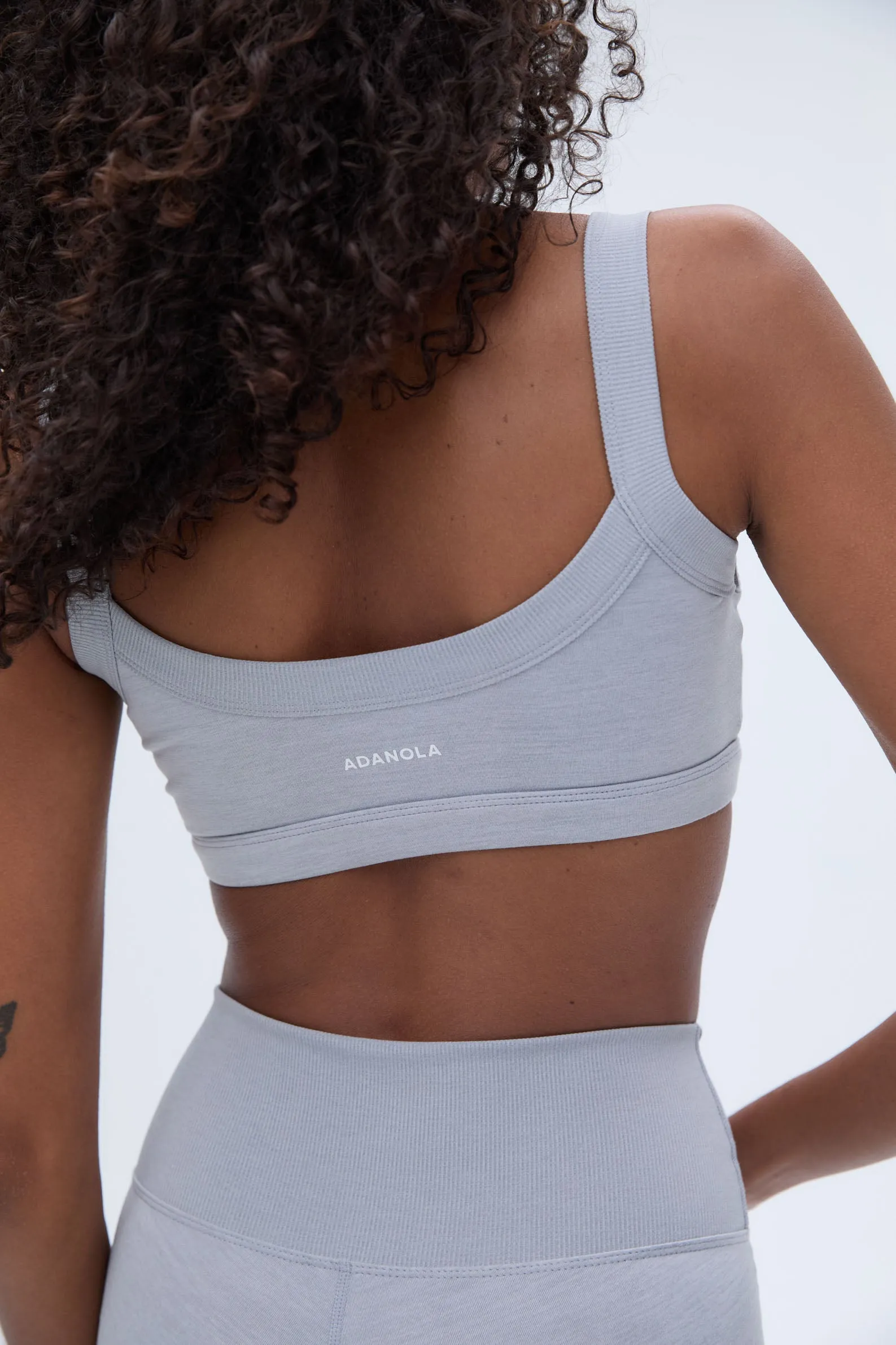 Brushed Wide Binding Bra - Light Grey Melange