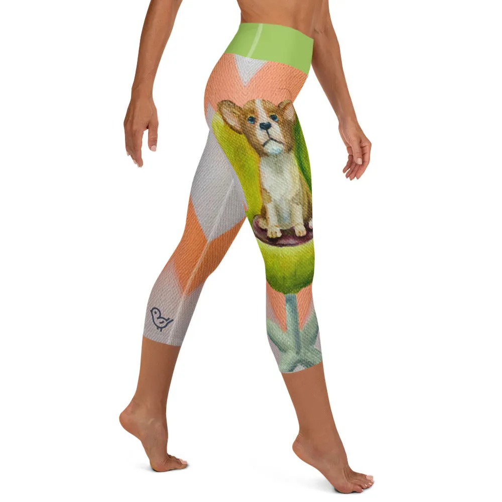 Capri Leggings with Corgi