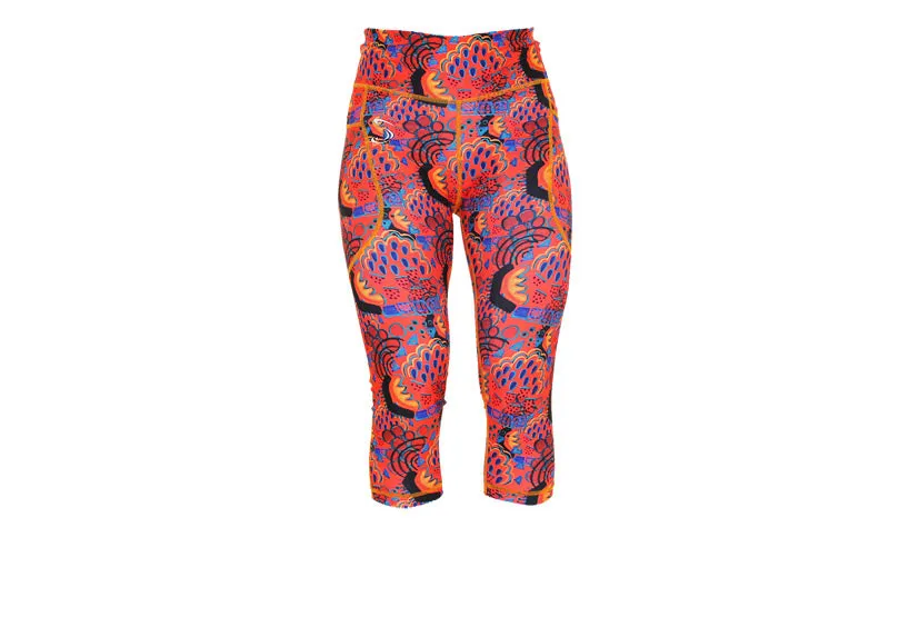 Capri Naranja Leggings with pockets