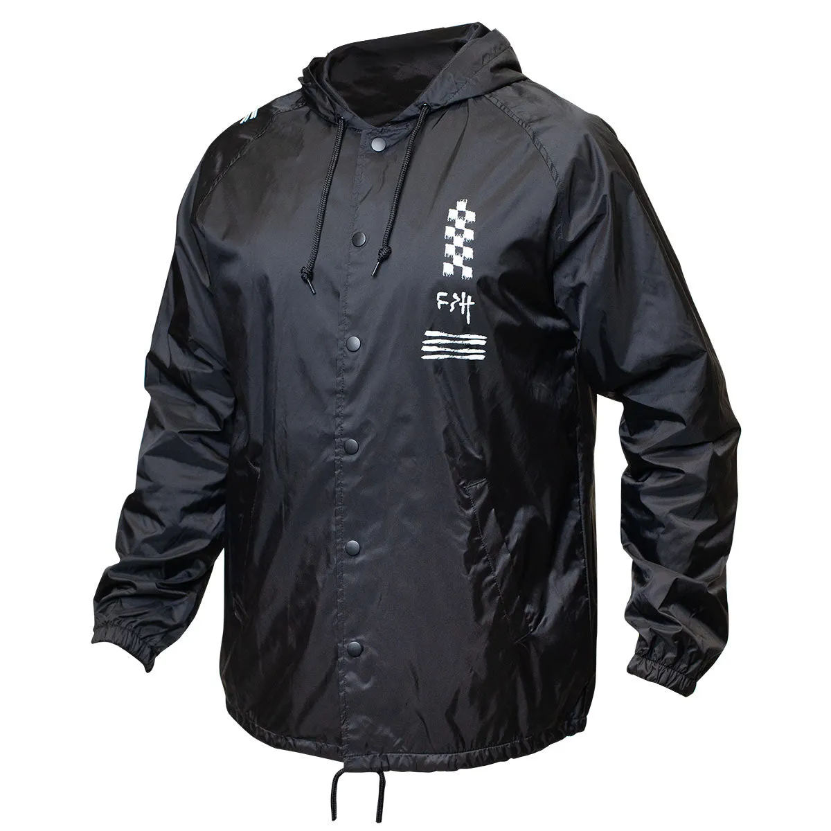 Chaos Hooded Coaches Jacket - Black