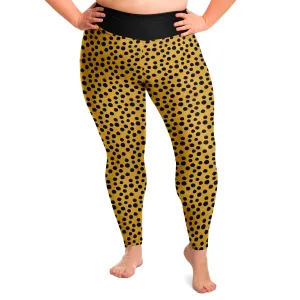 Cheetah Print Leggings Plus Size Yellow and Black Animal Print 2X Squat Proof- 6X