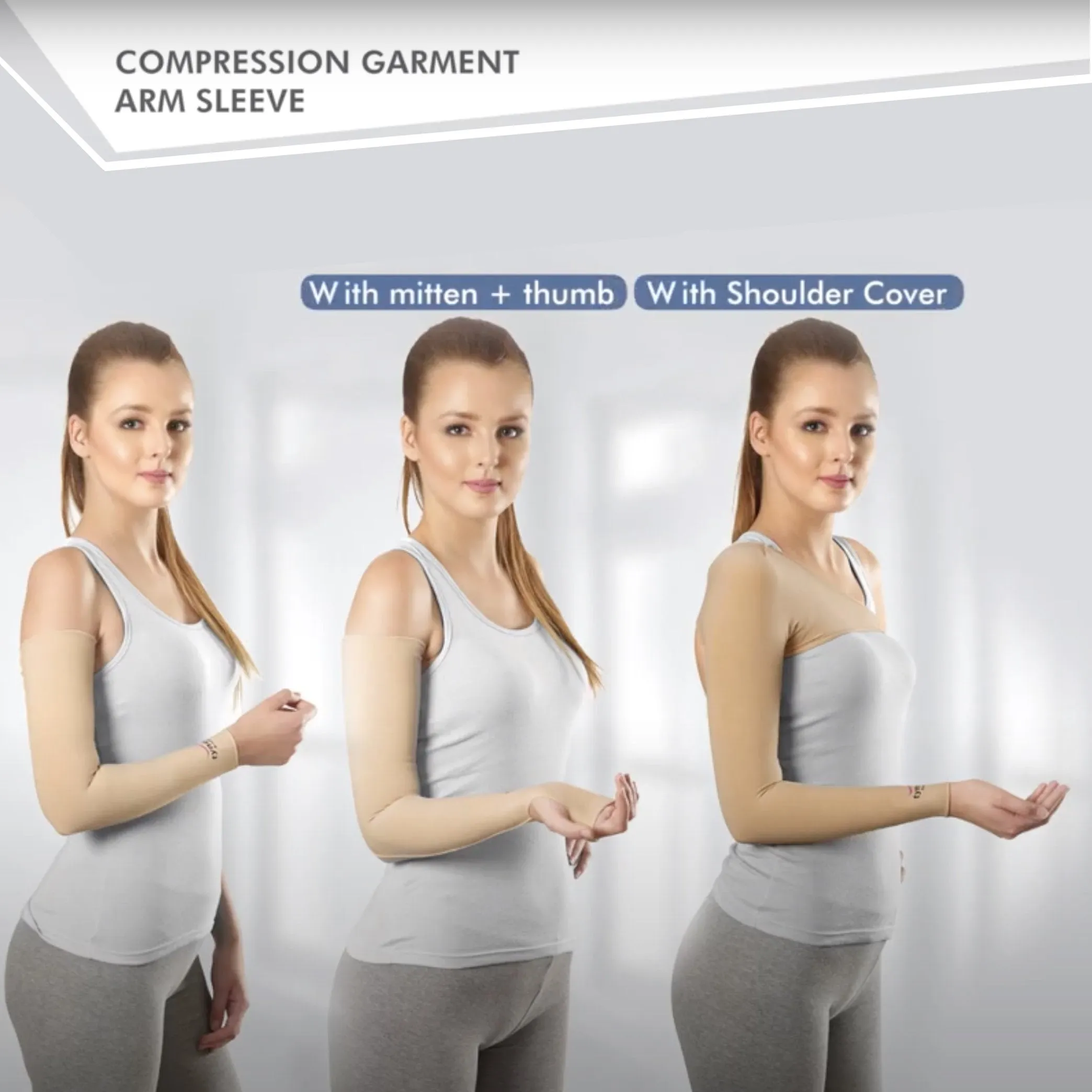 Compression Arm Sleeve Garment with Shoulder Cover