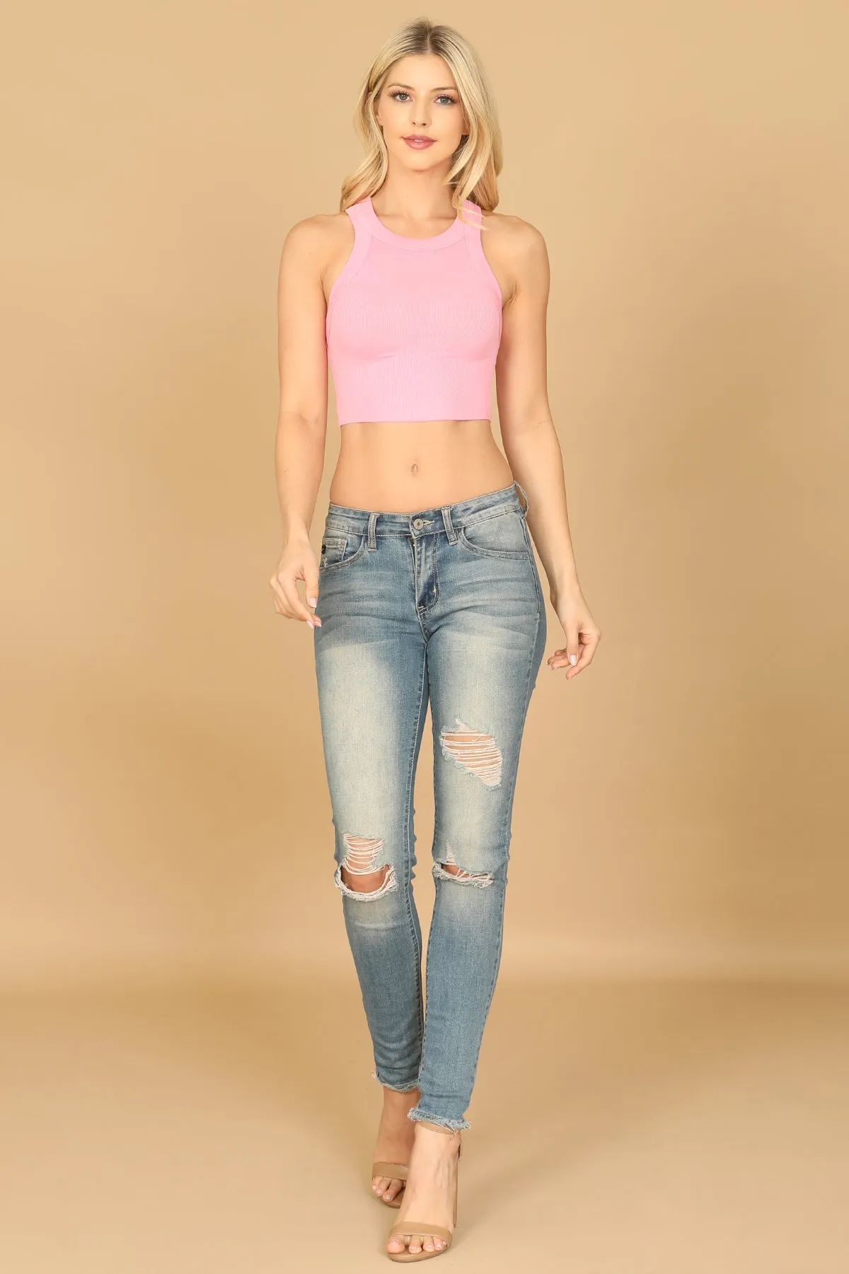 CORE TANK RIBBED CROP TOP