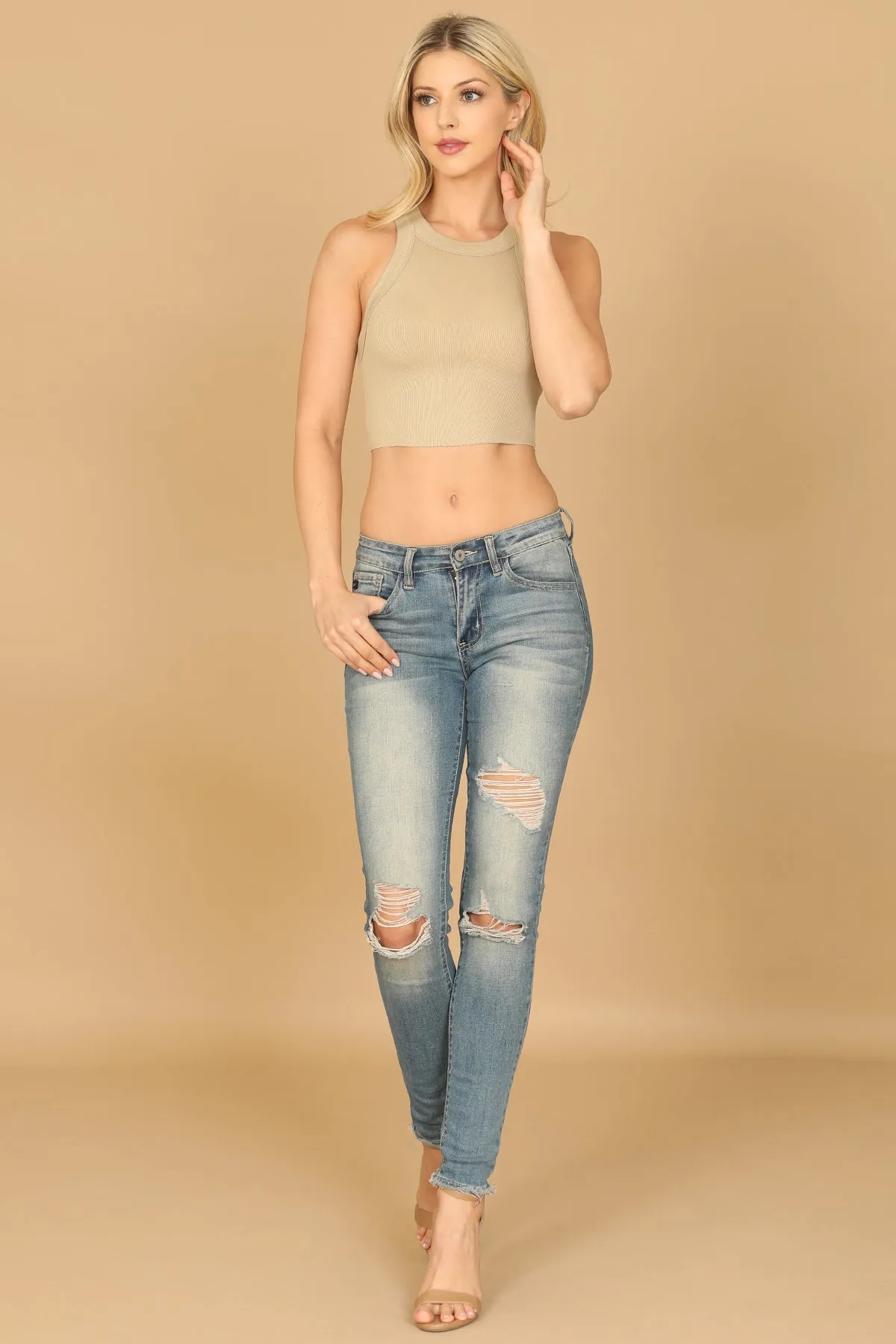 CORE TANK RIBBED CROP TOP