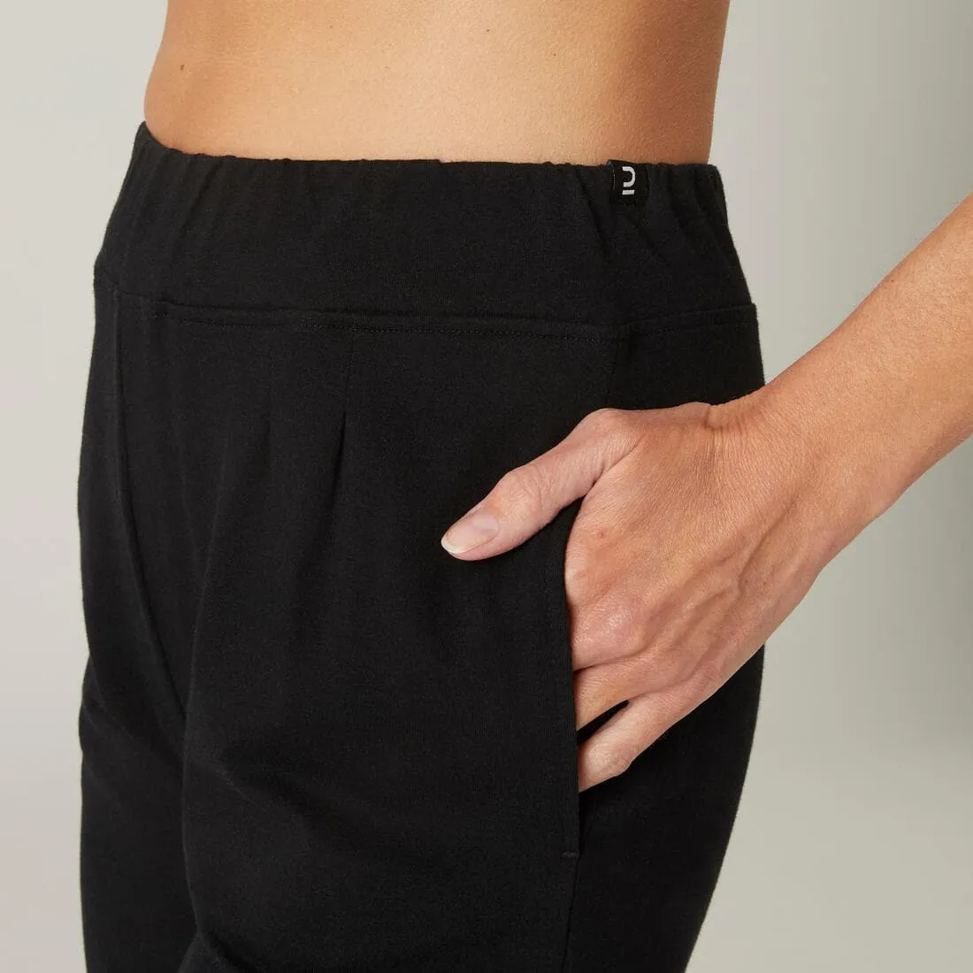 Corsaire à pinces Coton Fitness Fit  Coupe ajustée Noir