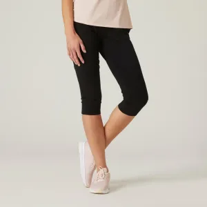 Corsaire à pinces Coton Fitness Fit  Coupe ajustée Noir