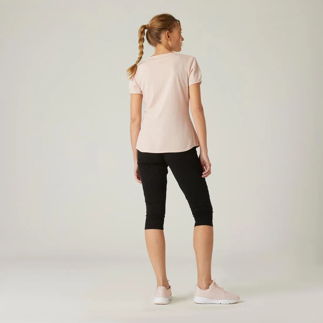 Corsaire à pinces Coton Fitness Fit  Coupe ajustée Noir