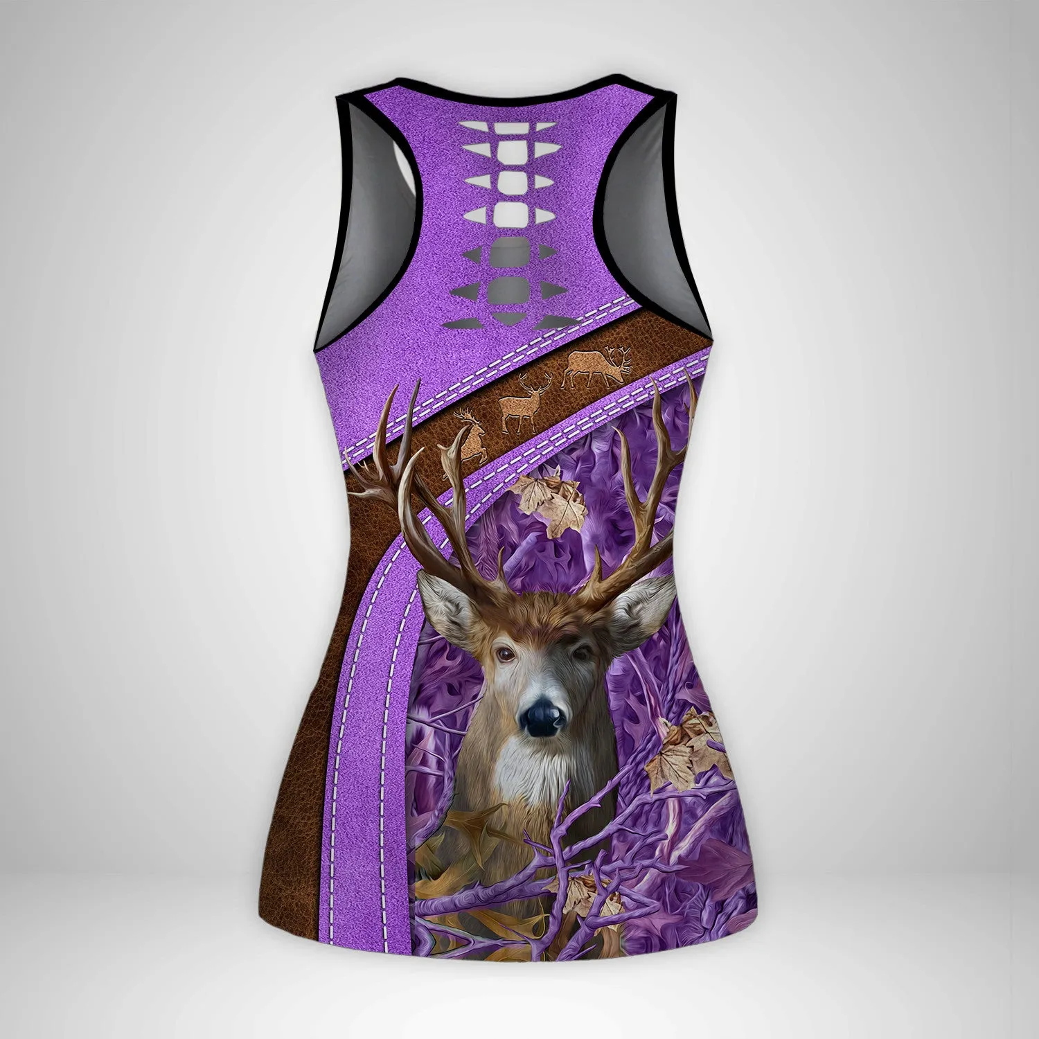 Country Girl Tank Top Pink Hunting Pattern 3D Back Hollow Tank Top 03