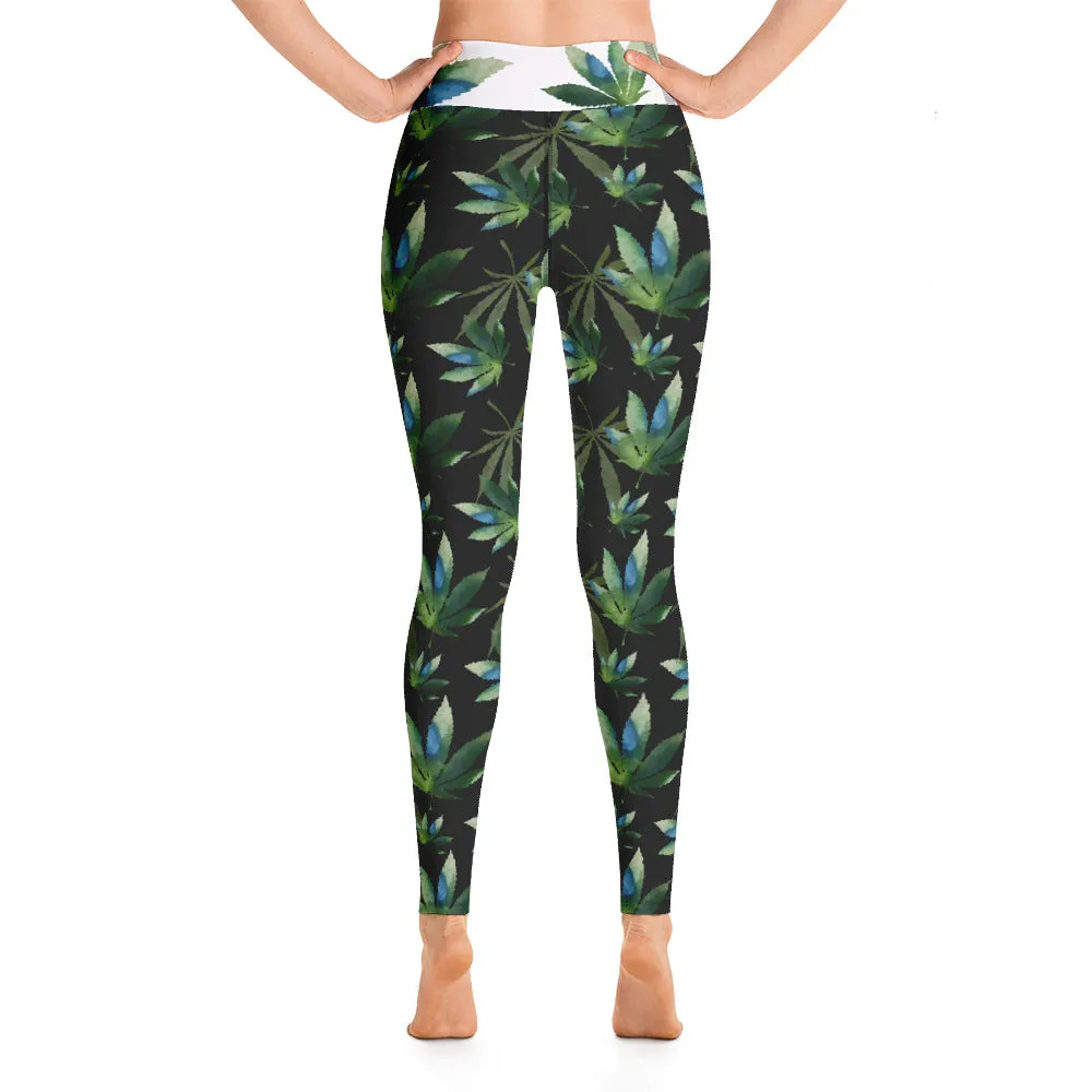 Crazy-Ass Leggings - Marijuana Leaves - Yoga Leggings