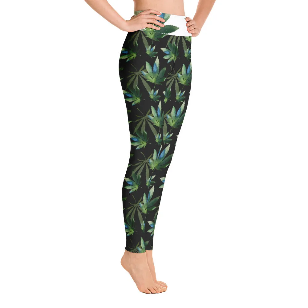 Crazy-Ass Leggings - Marijuana Leaves - Yoga Leggings