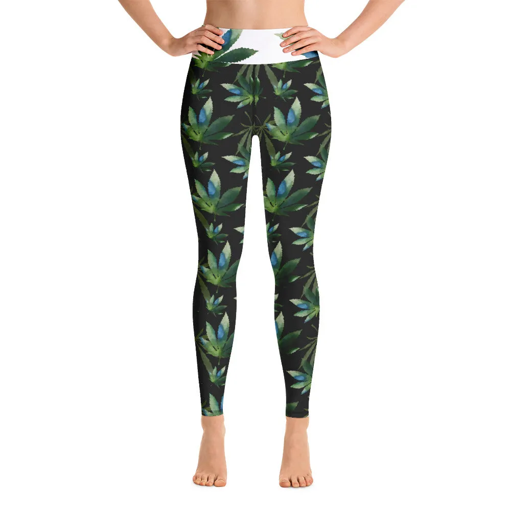 Crazy-Ass Leggings - Marijuana Leaves - Yoga Leggings