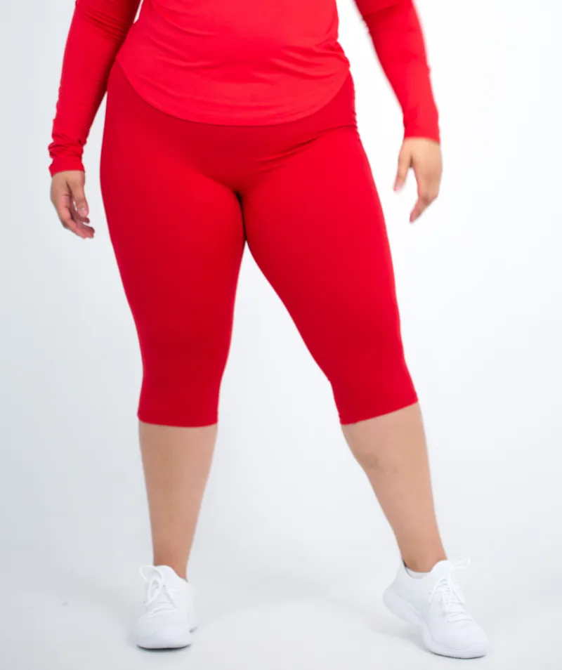 Cropped Pocket Legging | Red