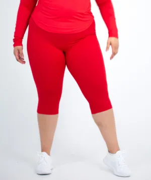 Cropped Pocket Legging | Red