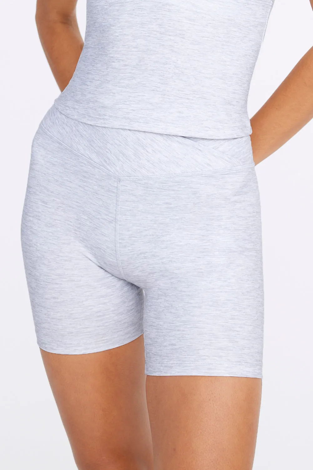 DAYFLEX WRAP HIGH WAISTED CYCLING SHORTS - GREY MARL
