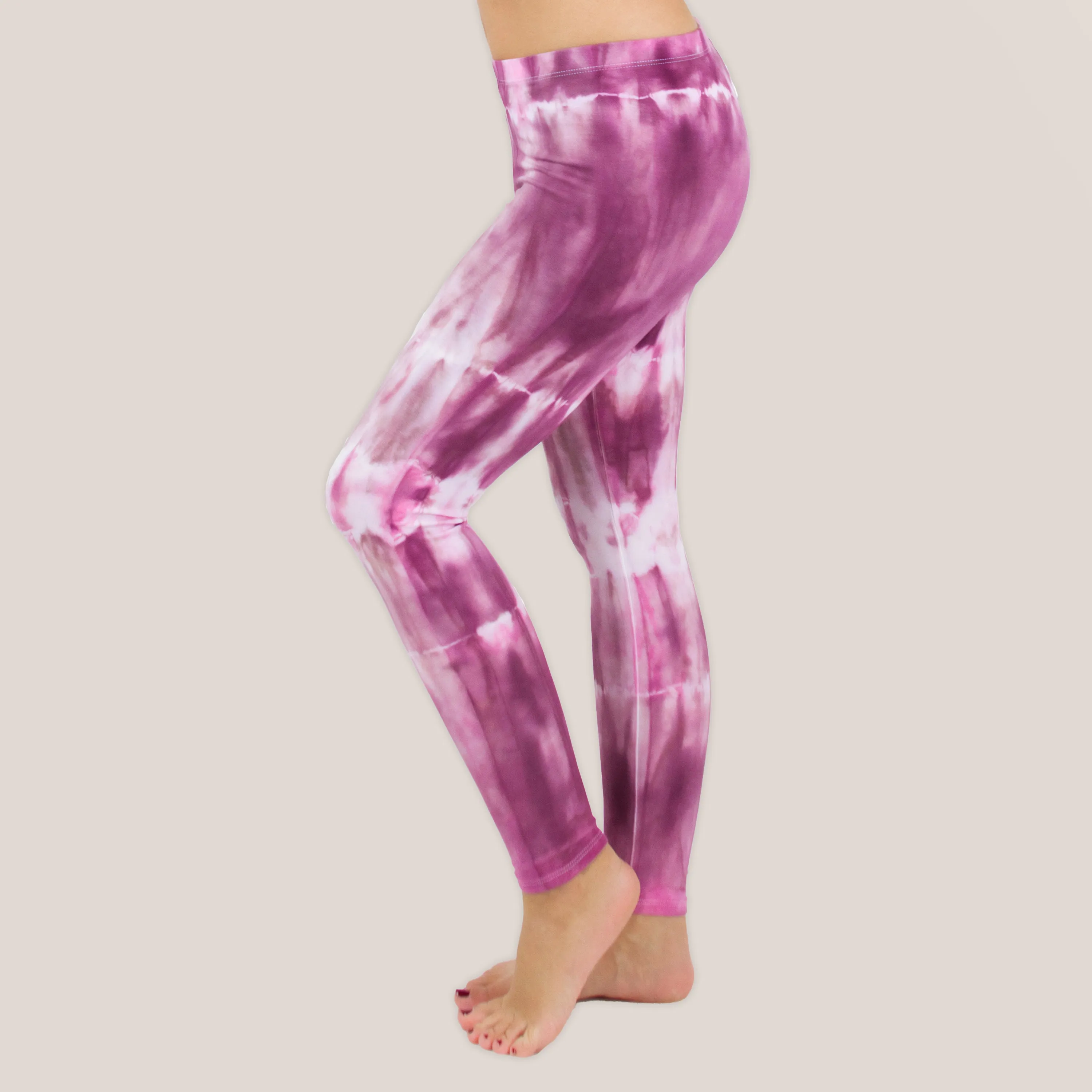 Dusty Rose Tie Dye Yoga Leggings