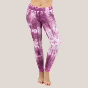 Dusty Rose Tie Dye Yoga Leggings
