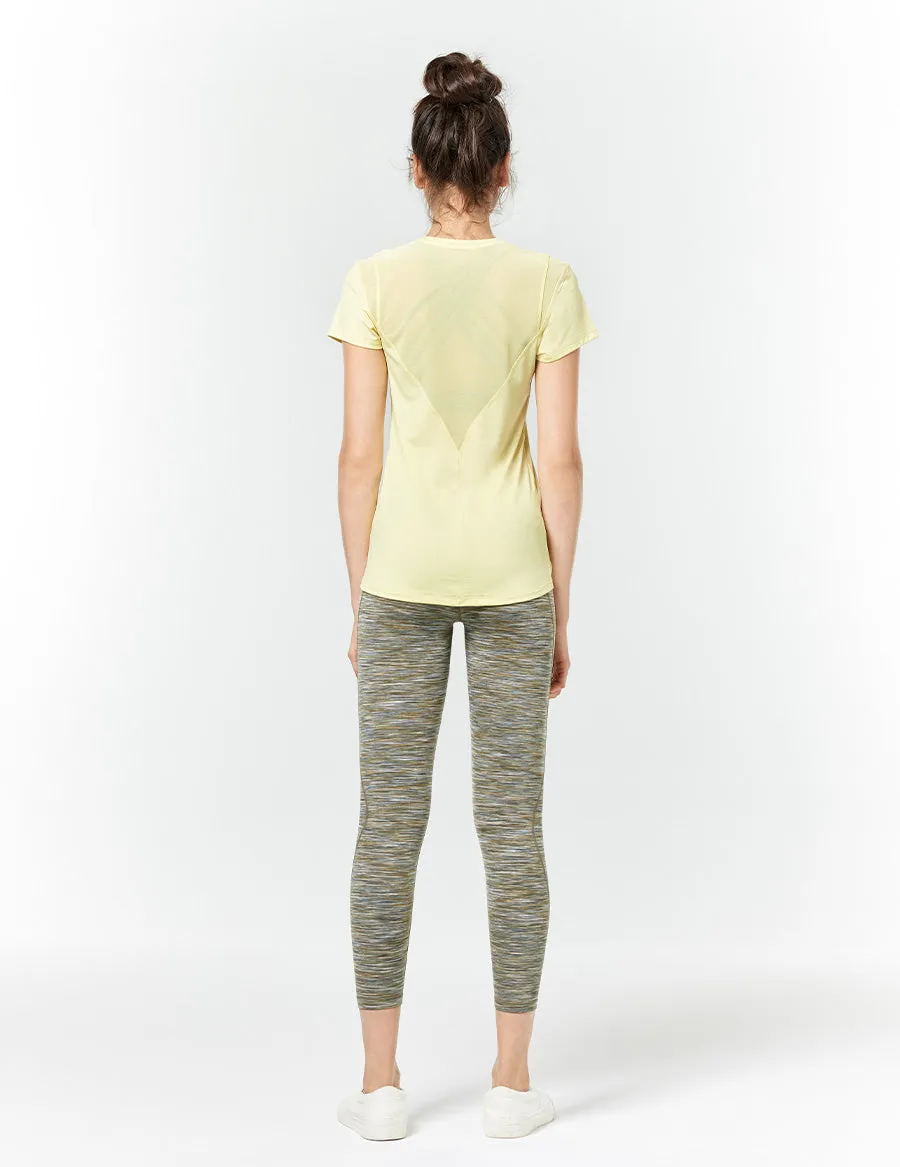 easyoga LA-VEDA Heptagon Short Sleeve - Y07 Cream yellow