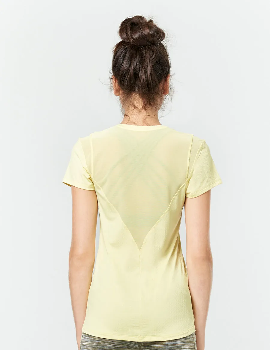 easyoga LA-VEDA Heptagon Short Sleeve - Y07 Cream yellow