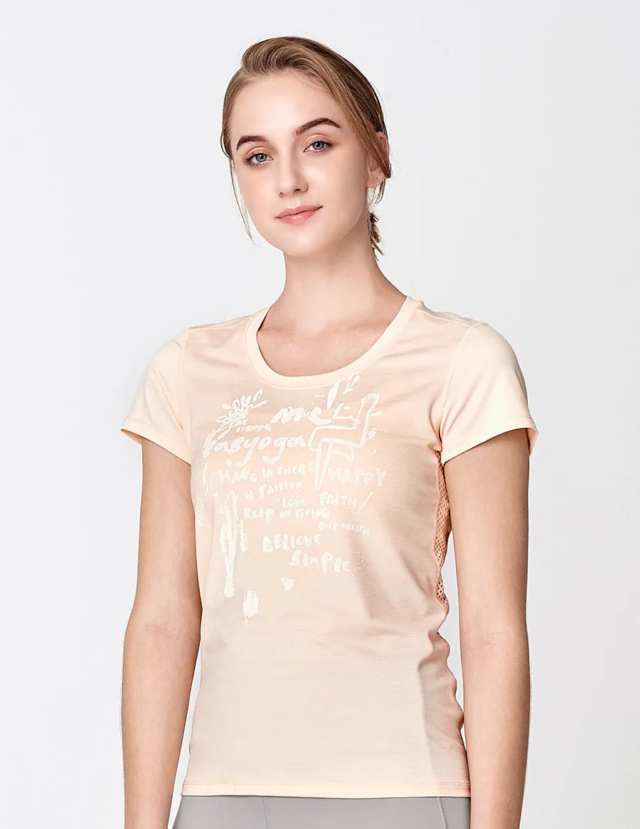 easyoga LESPIRO Go Sport Tee - M34 M-White Peach