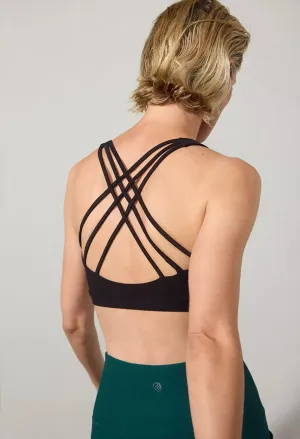 Explore Strappy Bra Peached - Black