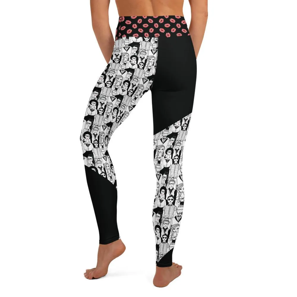 Faces and Kisses - Yoga Leggings
