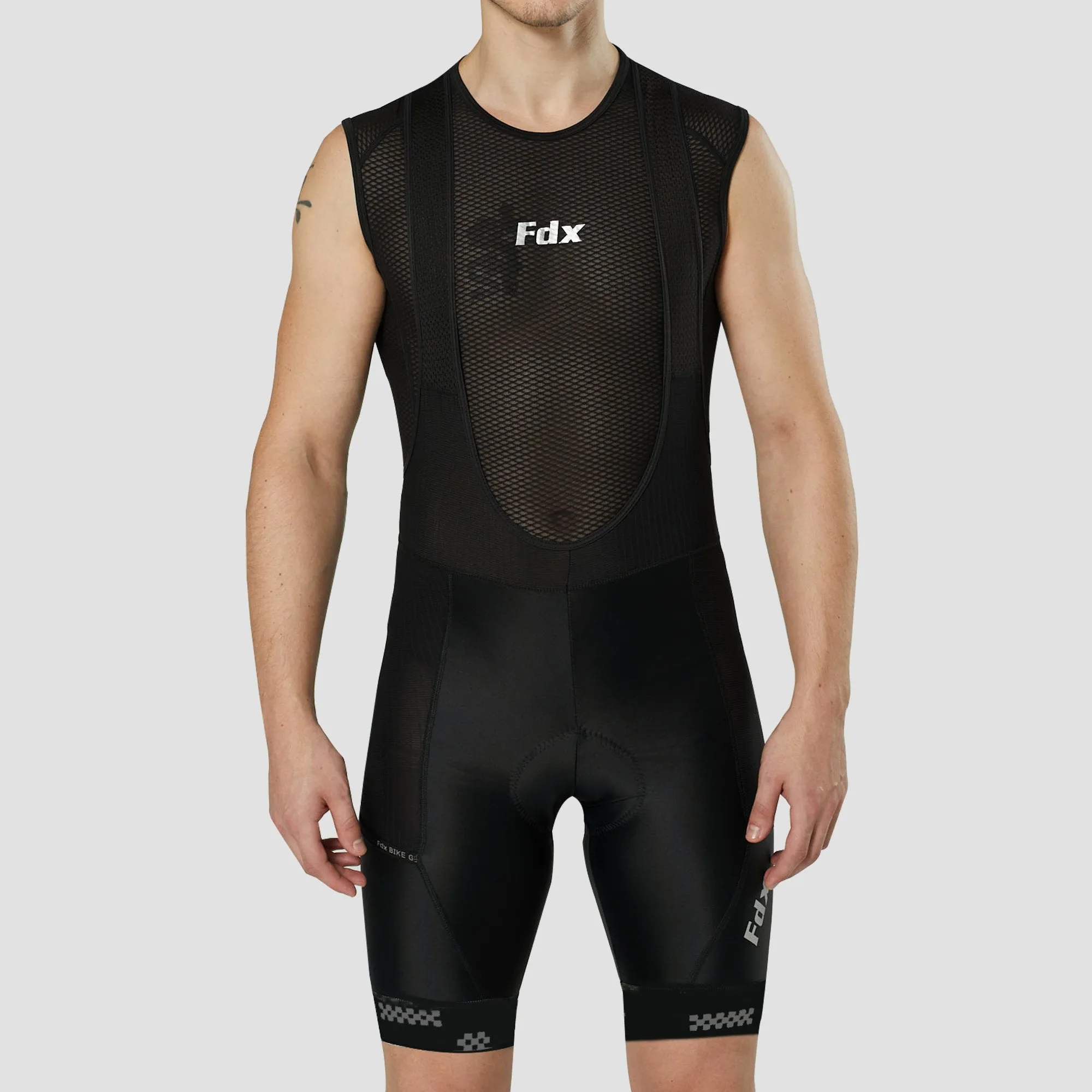 Fdx All Day Black Men's & Boy's Gel Padded Summer Cycling Cargo Bib Shorts