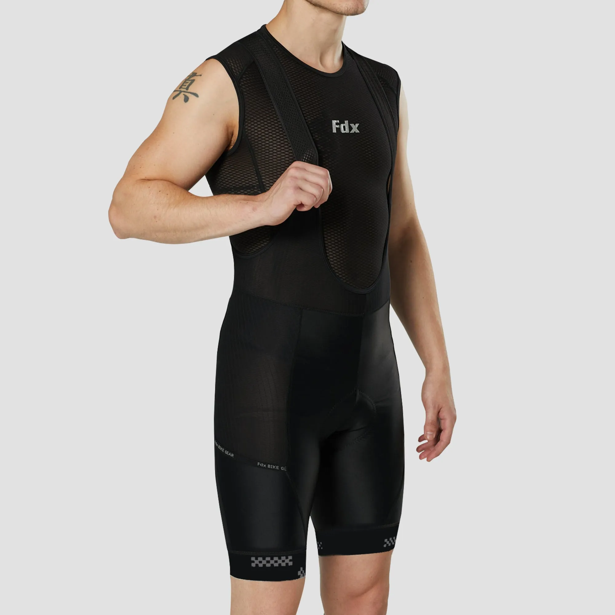Fdx All Day Black Men's & Boy's Gel Padded Summer Cycling Cargo Bib Shorts