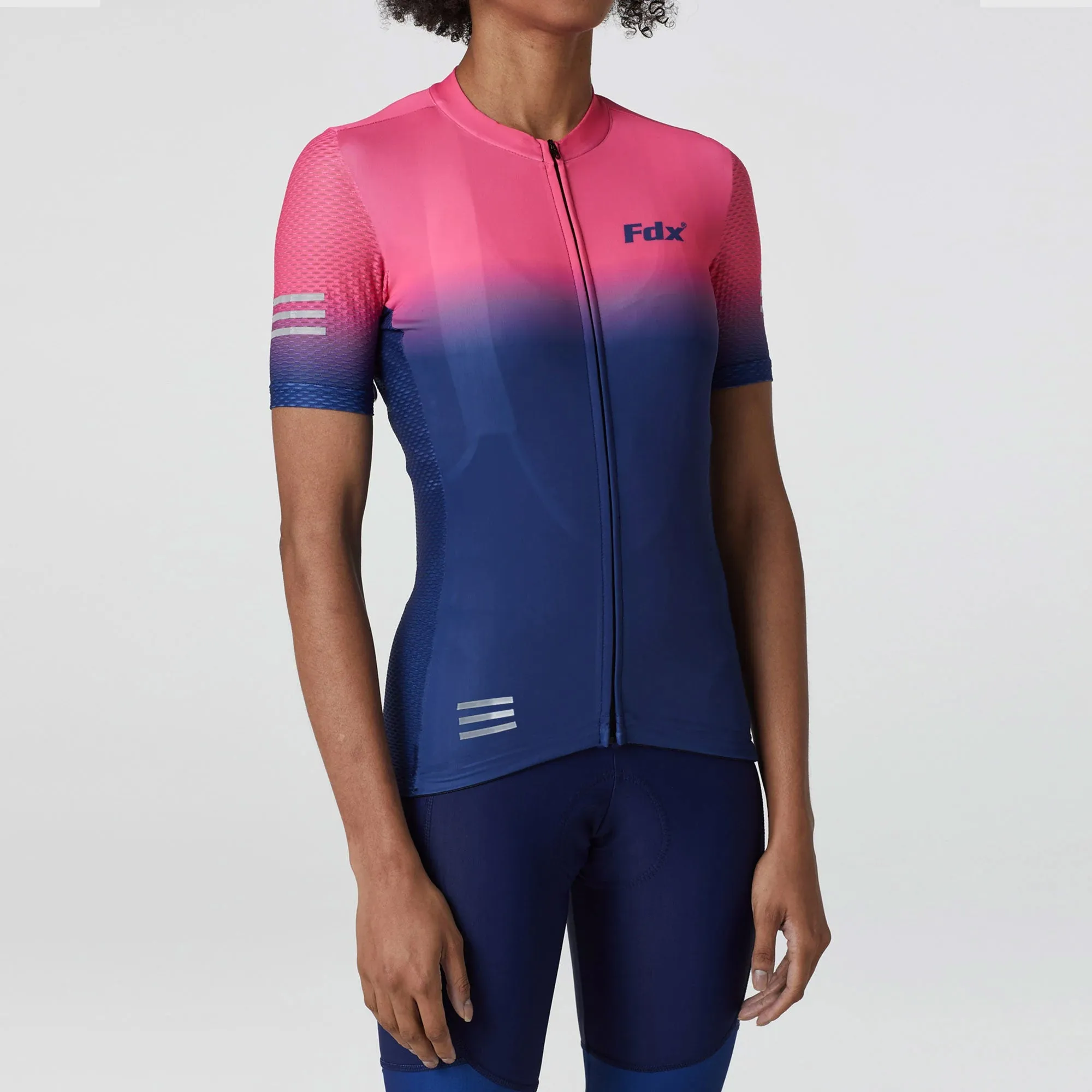 Fdx Duo Pink / Blue Women's & Girl's Short Sleeve Summer Cycling Jersey