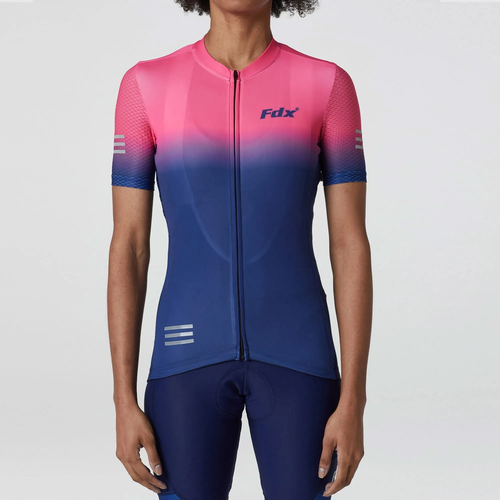 Fdx Duo Pink / Blue Women's & Girl's Short Sleeve Summer Cycling Jersey